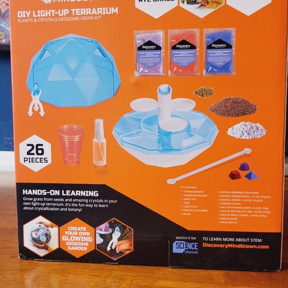 Discovery ~ DIY Light-Up Terrarium ~ Plants & Crystals Geodome Kit - Picture 2 of 7